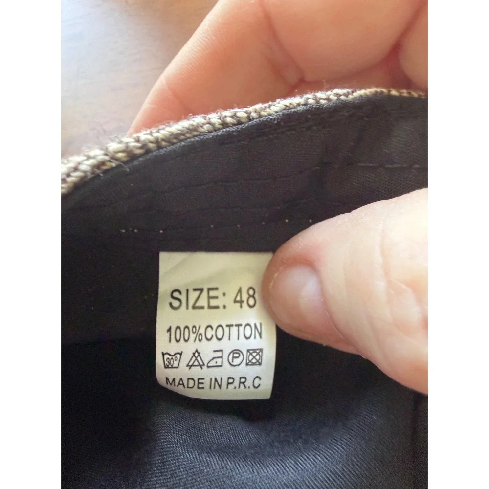 Unbranded Newsboy Cap Kids 48 Brown Herringbone Cotton Flat Cap